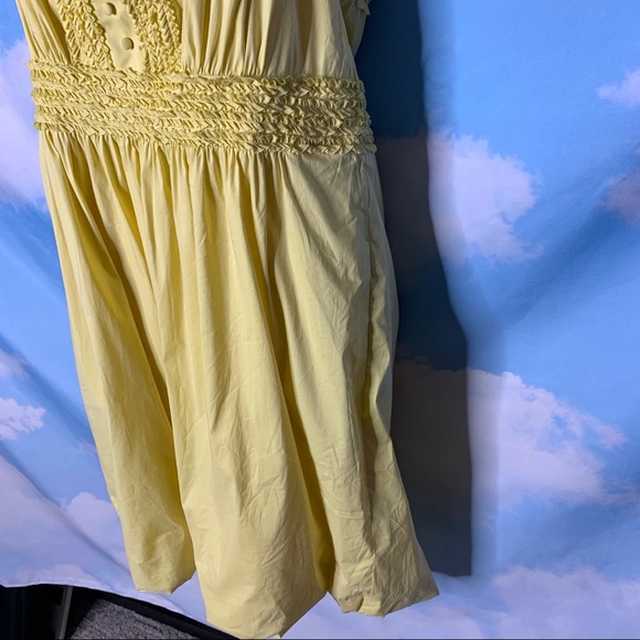 BCBGMaxazria- Yellow Ruffle Sundress size Large - Picture 5 of 13